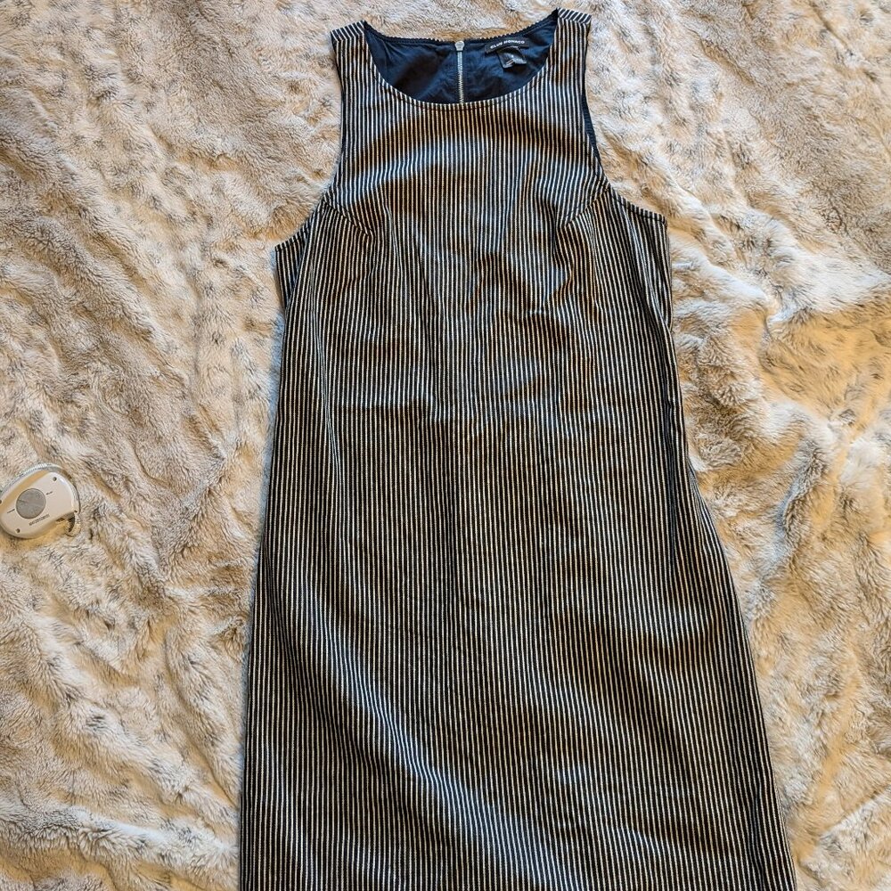 Club Monaco Black and White Striped Dress